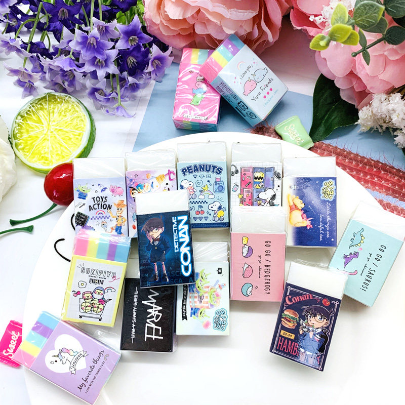 日本进口橡皮集合 可爱创意卡通趣味儿童学生学习用品柯南迪士尼