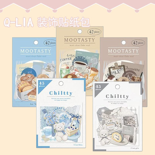 QLIA下午茶系列贴纸包手账装饰