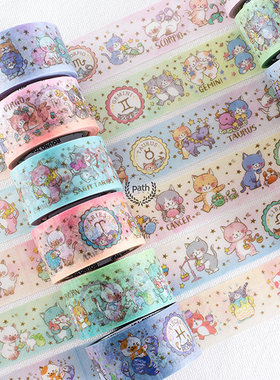 日本文具ROUND TOP和纸胶带 Mika Yada 猫猫星座原创系列手帐素材