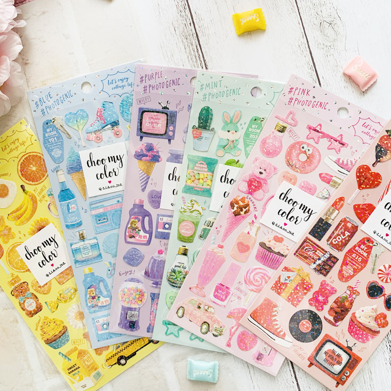 手帐日本文具qlia全息镭射贴纸