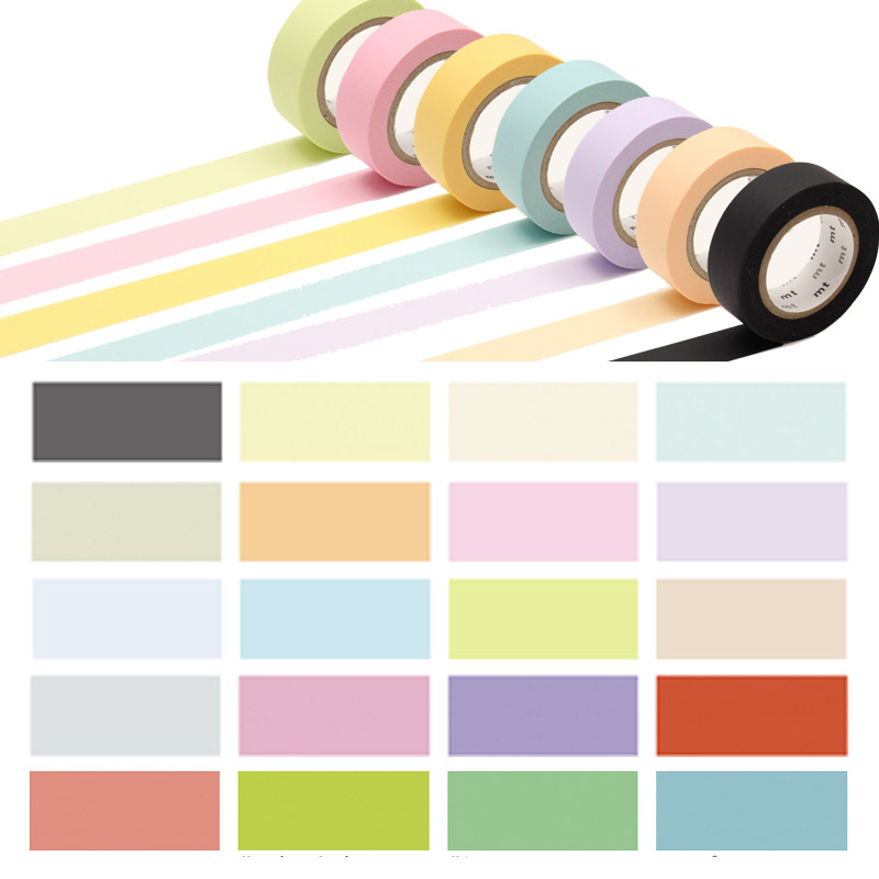 日本mt和纸胶带纯色淡色大包装