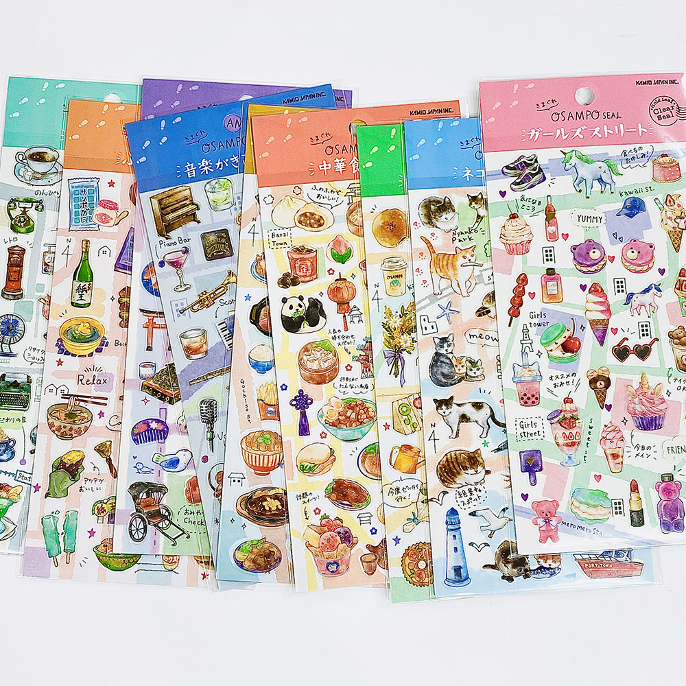 日本逛街系列贴纸手帐复古贴画