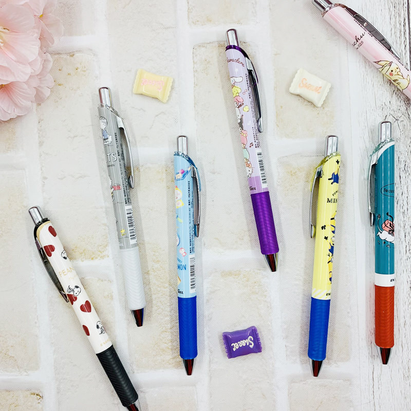 限定款派通哆啦A梦机器猫三丽鸥皮卡丘史努比姆明按动中性笔0.5黑