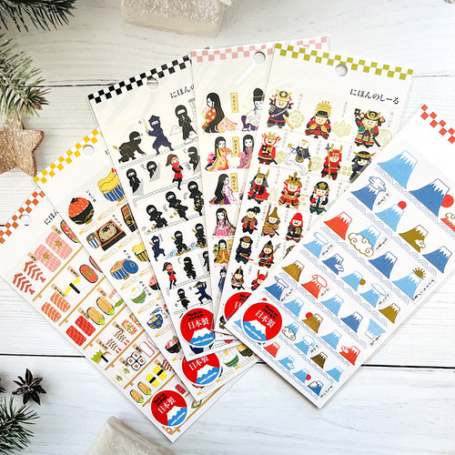 kamiojapan复古和纸日式贴纸