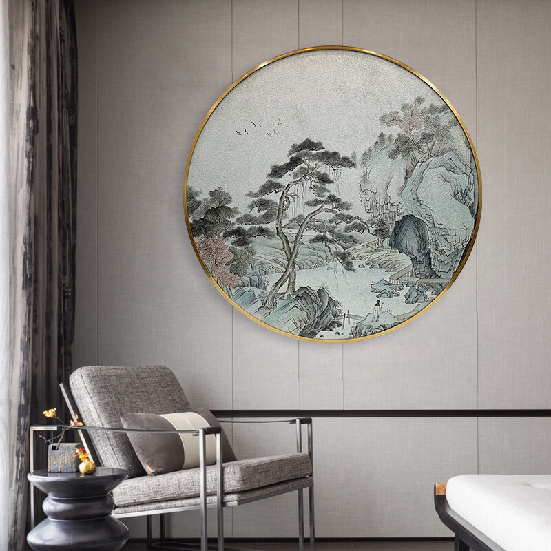 扬州漆器厂新中式漆画现代简约玄关工艺装饰画客厅挂画背景墙壁画