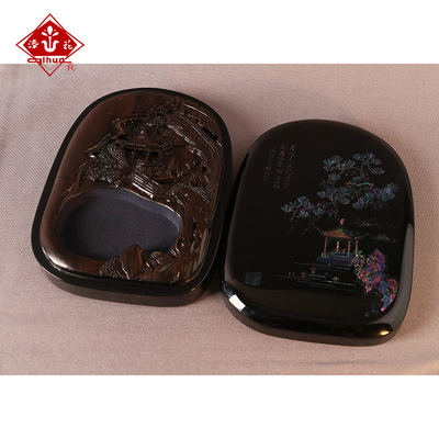 扬州漆器厂点螺古楠砂古典文人