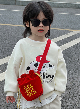 儿童包包新年红色压岁钱包宝宝出游零钱配饰包拜年包可爱男女童包