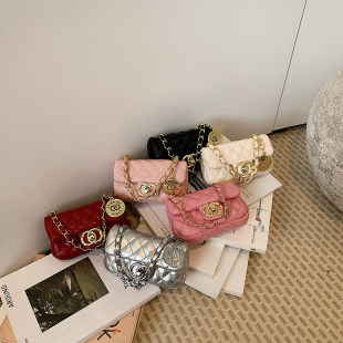 儿童小香风迷你斜跨包女童菱格链条小包女孩公主绣线配饰出游包包