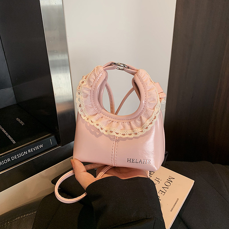 女童迷你小包时尚洋气迷你蕾丝边手拎小包女孩公主出游斜跨单肩包