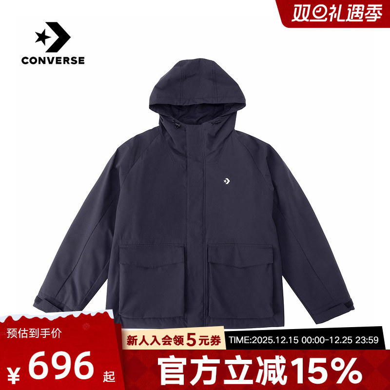 Converse匡威男女棉服2026春新品印花logo保暖连帽棉服UCJ415-GHM