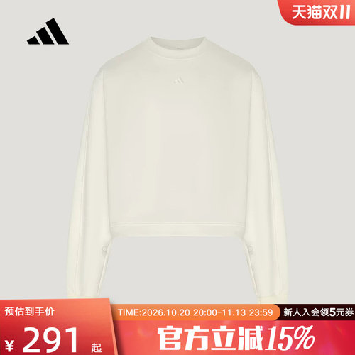 adidas阿迪达斯2026冬女防静电宽松圆领休闲卫衣休闲套头衫KZ1589
