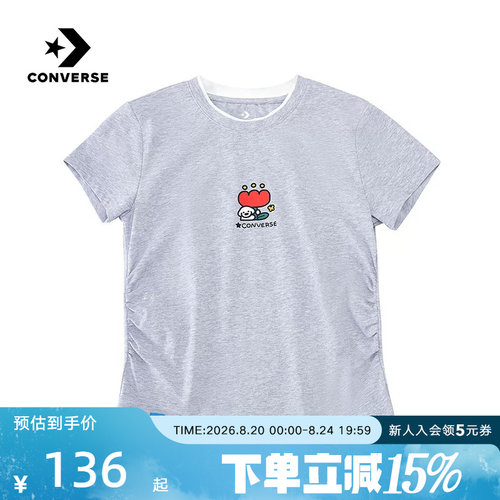 Converse匡威26夏女子运动短袖宽松舒适透气圆领T恤衫 WCK173-G59