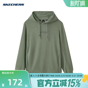 L424M010 Skechers斯凯奇季 连帽卫衣 长袖 04DU 男上衣套头衫
