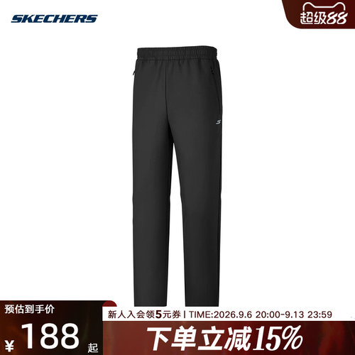 Skechers斯凯奇2026秋男士运动裤休闲宽松直筒梭织长裤 P326M031