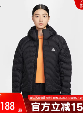 耐克ACG棉服女冬季户外宽松面包服黑色连帽P棉夹克外套HM9964-010