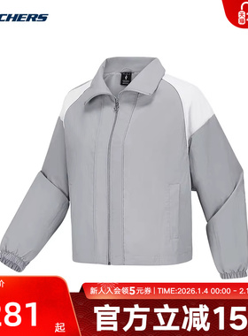 Skechers斯凯奇春季新款女机能风短款休闲运动外套 P424W095/028Q