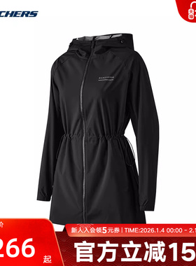 Skechers斯凯奇春季女子休闲时尚舒适梭织外套 P124W002/0018