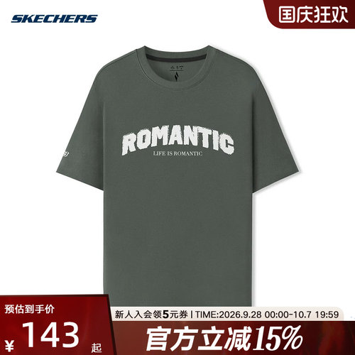 Skechers斯凯奇男女同款百搭复古T恤衫2026夏休闲短袖衫 L226U016
