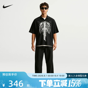 NIKE耐克男T恤夏新款美式潮流印花运动休闲短袖polo衫IO1674-010