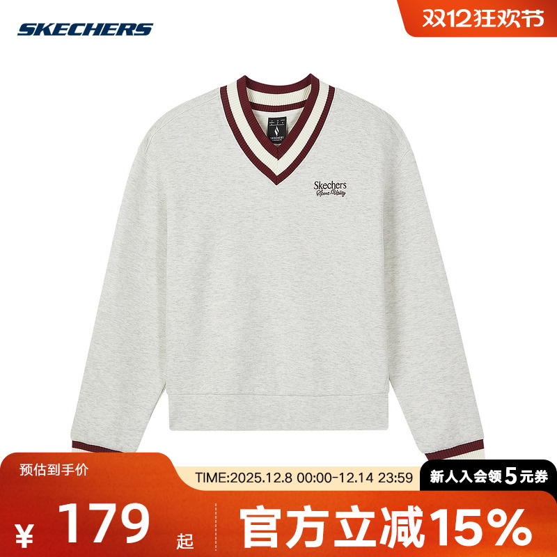 Skechers斯凯奇秋女针织套头卫衣休闲运动上衣 L324W023/0248