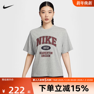 IH0825 耐克NIKE秋季 圆领针织衫 女子休闲运动印花棉短袖 063 新款
