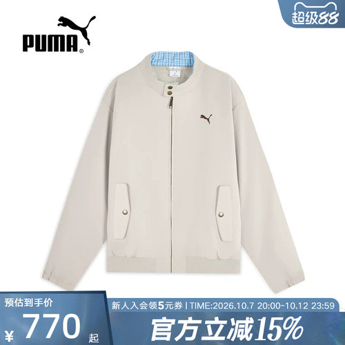 PUMA彪马2026冬男子保暖防风拒水复古廓形格纹夹棉外套 639992-75