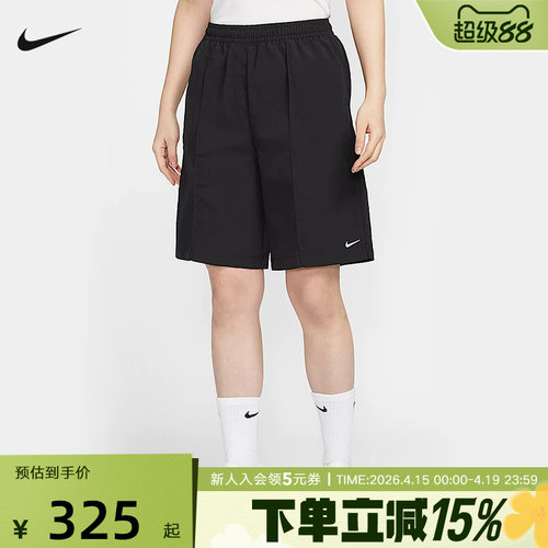 NIKE耐克女子轻便高腰休闲运动夏季新款梭织短裤 HJ1398-010