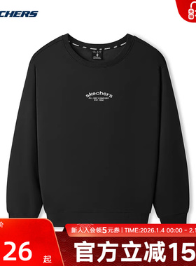 Skechers斯凯奇25冬休闲运动针织圆领套头男女卫衣L325U080/0018