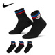 Nike耐克袜子男袜女袜24春秋新款三双装训练跑步运动袜DX5080-010