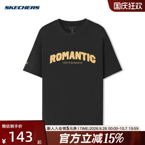 Skechers斯凯奇男女同款百搭复古T恤衫2026夏休闲短袖衫 L226U016