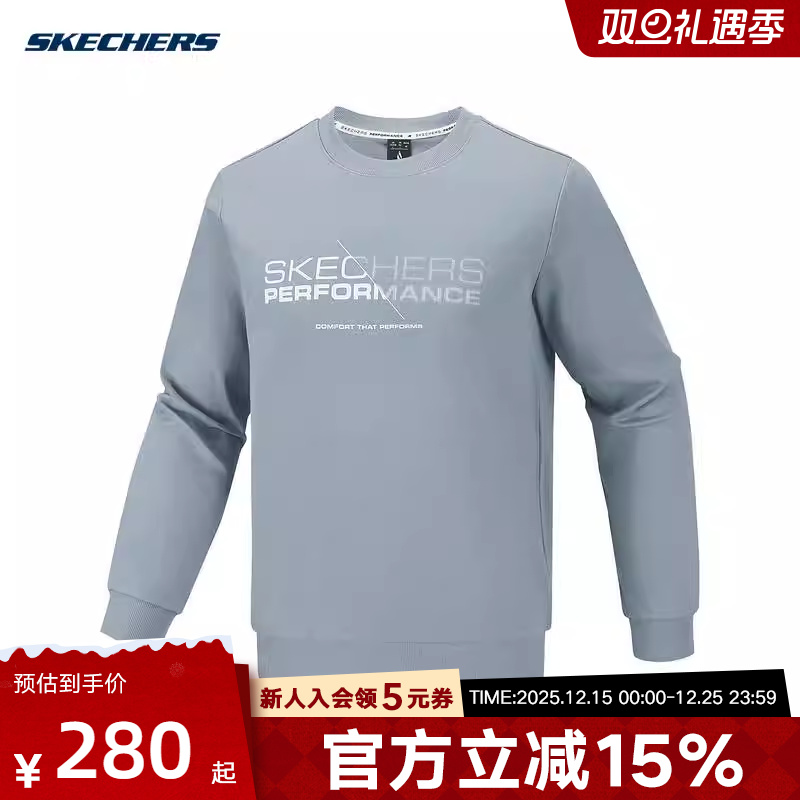 Skechers斯凯奇卫衣26男子宽松百搭保暖针织套头衫 P126M006/02N6