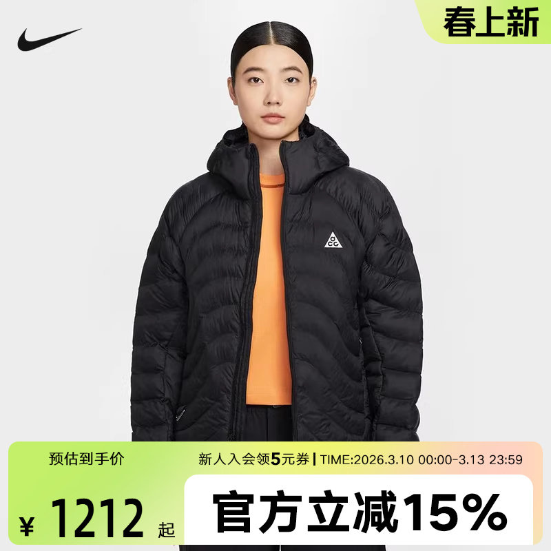 耐克ACG棉服女冬季户外宽松面包服黑色连帽P棉夹克外套HM9964-010