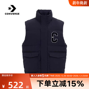 CONVERSE匡威男女款 023 羽绒马甲多口袋保暖背心复古羽绒服UCJ088
