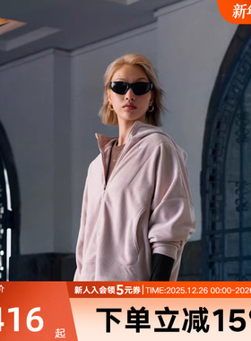 Nike耐克女子摇粒绒外套冬新款加绒保暖连帽衫粉色夹克HV3699-667