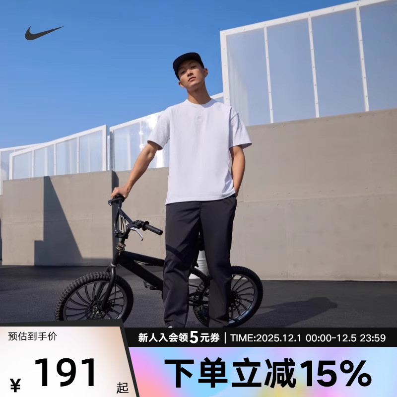 耐克半截袖男T恤宽松舒适棉秋休闲刺绣柔软运动短袖DO7393-101