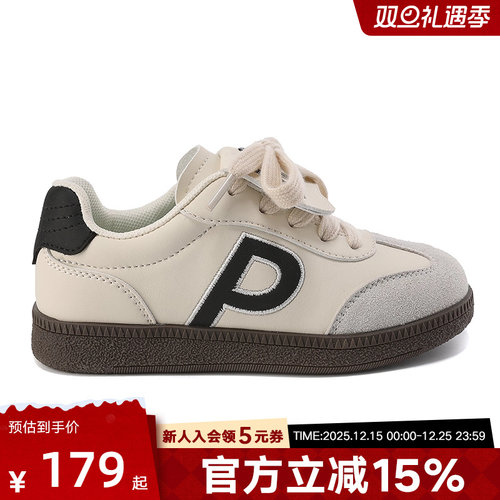 PONY波尼春季新款男女童时尚百搭系带运动休闲鞋251K1BL03BK