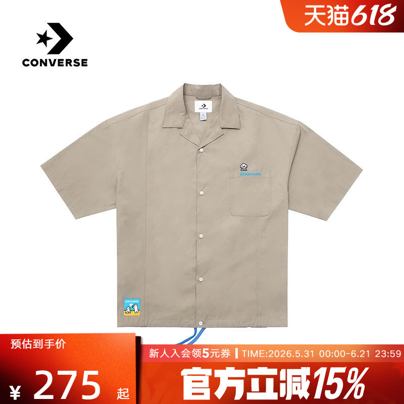 Converse匡威2026夏季男士短袖衬衫运动休闲翻领上衣 MCK179-J3W