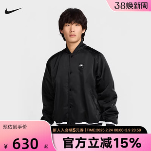 nike耐克外套男子春秋季运动防风背后印花棉服棒球夹克HJ0302-010