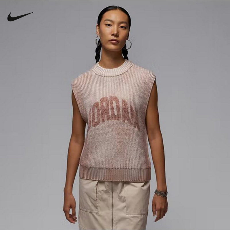 Jordan耐克女子秋季新款休闲针织做旧透气舒适运动背心HQ91