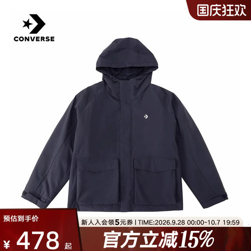 Converse匡威男女棉服2026春新品印花logo保暖连帽棉服UCJ415-GHM