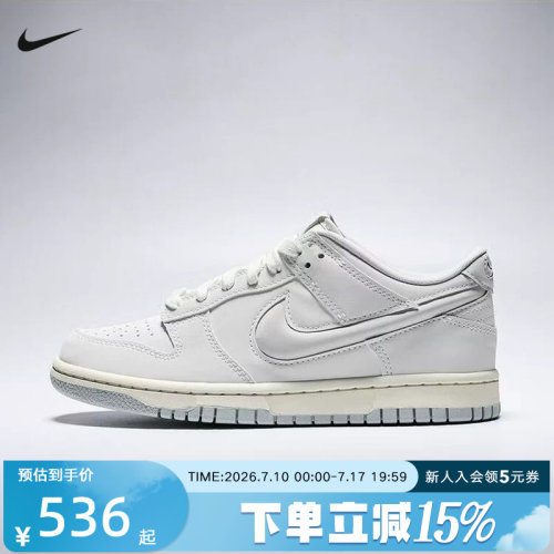 NIKE耐克大童鞋女鞋新款DUNK LOW经典板鞋运动休闲鞋 IR0824-100