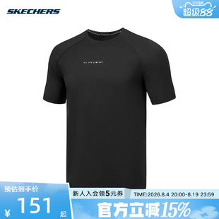 Skechers斯凯奇男透气舒适运动休闲上衣T恤短袖 P225M016/0018