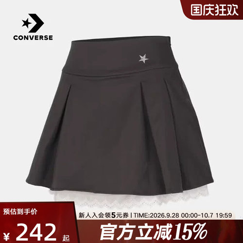 Converse匡威2026秋女时尚百搭拼接花边百褶梭织短裙 WCK168-GDA