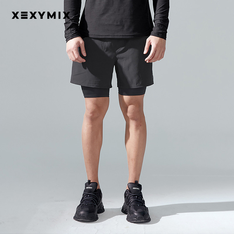 xexymix杰克茜男运动衬里短裤速干吸汗假两件健身跑步FXPC2112F,运动/瑜伽/健身/球迷用品,瑜伽中/短裤,淘宝优惠券,粉丝福利购,淘宝优惠卷