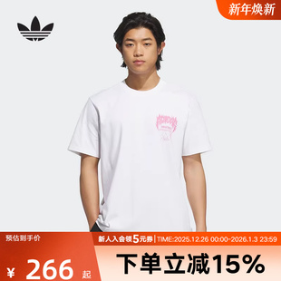 T恤 男子运动休闲棉圆领短袖 KA2255 三叶草夏季 Adidas阿迪达斯半袖