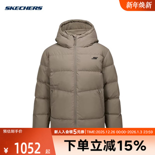 P425M032 Skechers斯凯奇短款 外套 冬装 00YF 保暖连帽羽绒服男新款