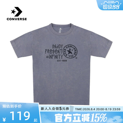 Converse匡威26夏情侣款运动休闲圆领宽松时尚短袖T恤 UCJ755-G6M