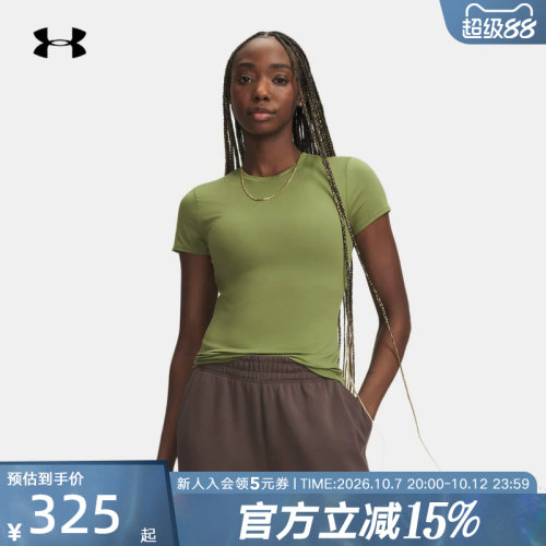 安德玛女士上衣秋季新款Meridian透气运动休闲短袖t恤6000341-319
