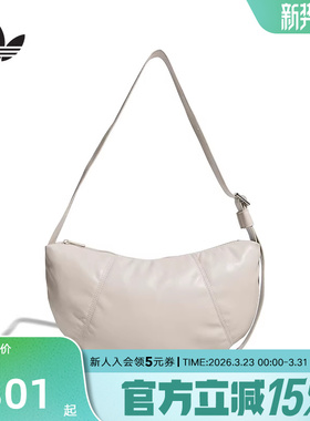 阿迪达斯三叶草休闲仿皮运动单肩挎包2026春中性时尚斜挎包KQ7960
