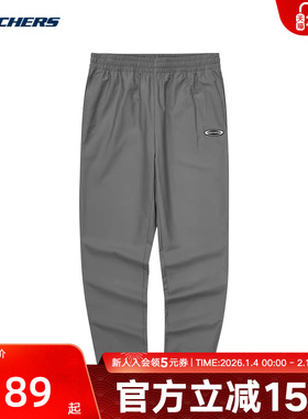 Skechers斯凯奇舒适直筒长裤男子复古休闲运动裤 L224M055/040R